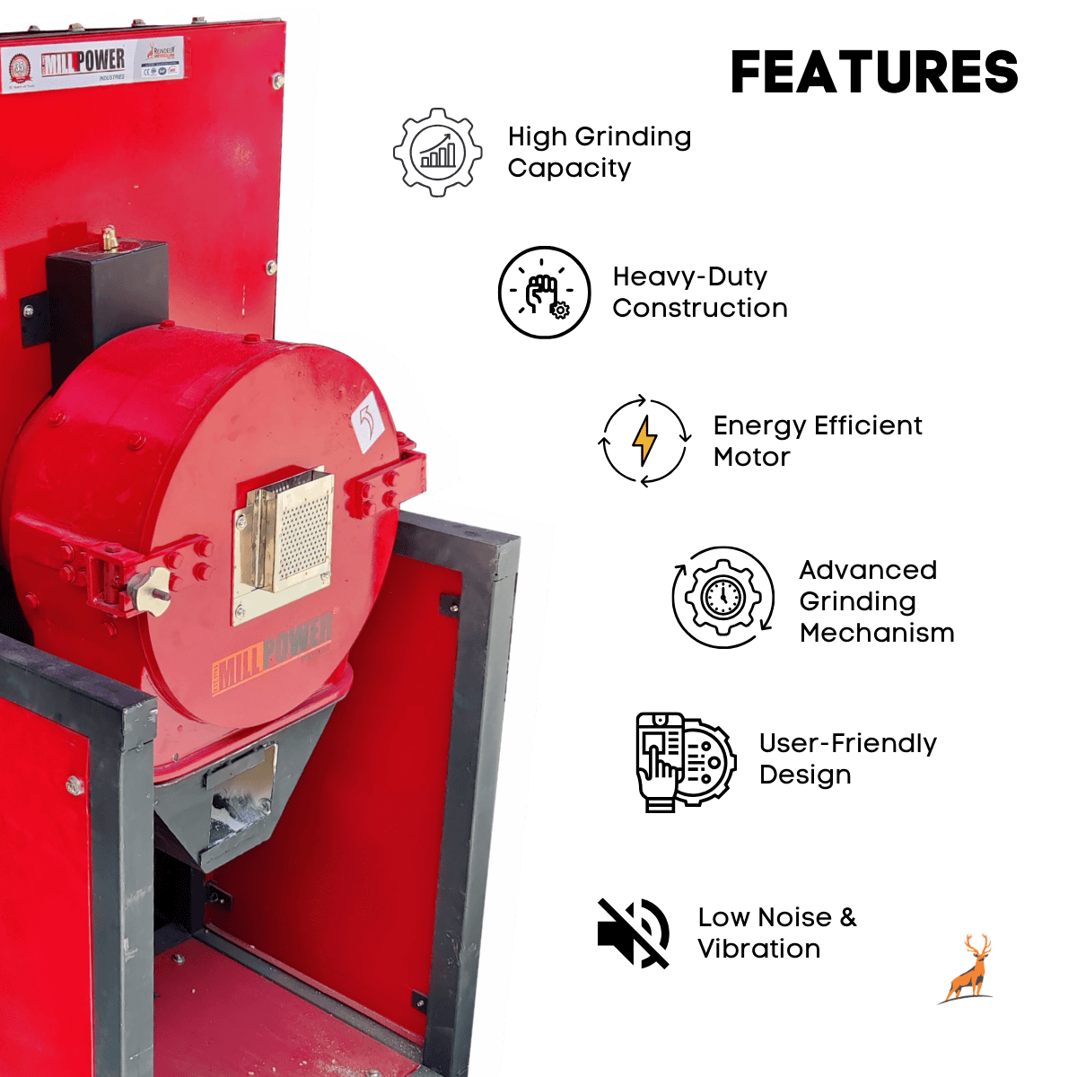 commercial atta chakki - features - reindeer machinery 