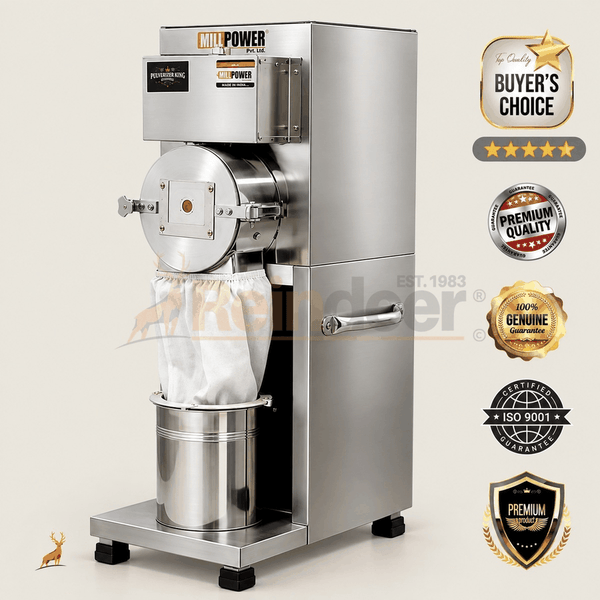 mini flour mill for small business - side view - reindeer machinery